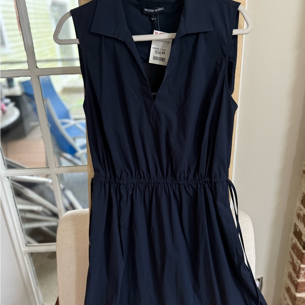 Elegant Navy Sleeveless Coverup